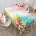 Tropische tafelloper en kussenset met roze en gele bloemen- en bladpatronen - 40*70cm / Driekleurig Tropisch (ZB006-3)