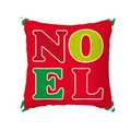 Weihnachts-Kissenbezug NOEL aus rotem Pfirsichhaut-Stoff für Sofa-Dekoration - Rotes NOEL Design (TPR292-25) / 45x45cm