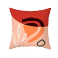 Abstract Morandi throw pillow cover with red and orange geometric leaf patterns - Red Pink Orange Geometric Blocks Leaf(TPR320-5)