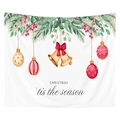 Christmas tapestry with watercolor pine branches berries and 'tis the season' text - Christmas Plant Quotes Style (CGT049-6) / Sanded Style (95x73)