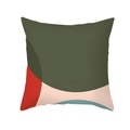 Nordic abstract geometric pillow cover with olive green and red peach skin fabric - Green Red Pink Blue Blocks Abstract(TPR320-6)