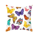 Bunter Kissenbezug mit Aquarell-Schmetterlingsdruck auf weißem Pfirsichhautgewebe - Stil 3 (TPR350-3)