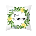 Weißer Kissenbezug mit Sweet Summer Zitronenkranz in frischem Zitronengelb und Grün - Süßer Sommer Kranz Stil (TPR296-6)