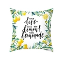 Nordischer Kissenbezug mit gelben Zitronen und Spruch „When life gives you lemons“ - Aquarell Zitat Kranz Stil (TPR296-7)