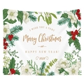 Christmas tapestry with hand-drawn floral motifs and 2021 festive greetings - Hand-drawn Christmas Floral Style (CGT049-8) / Sanded Style (95x73)