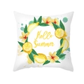 Nordischer Kissenbezug mit gelber Zitrone und Hello Summer Kranzmotiv für Sommerdeko - Hallo Sommer Kranz Stil (TPR296-10)