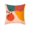 Abstract Nordic peach skin pillow cover with pink, orange and green geometric patterns - Pink Orange Yellow Green Geometric Dots(TPR320-14)