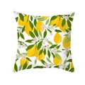 Skandinavischer Kissenbezug mit gelbem Zitronen- und Blumenmuster für Sofas - Zitrone Weiße Blume Pastoraler Stil (TPR296-15)