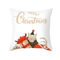 Weihnachtskissenbezug mit Corgi-Hunde-Print und Merry Christmas Text in Weiß - Corgi-Hund mit Weihnachtsmütze (TPR305-4)
