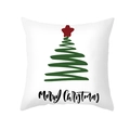 White Christmas pillowcase featuring a minimalist green tree and Merry Christmas text - Line Art Christmas Tree (TPR305-5)