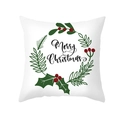 White Christmas pillowcase with Merry Christmas lettering and a red berry wreath - Christmas Wreath (TPR305-6)