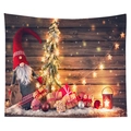 Christmas gnome tapestry with festive tree, gift boxes and warm star lights - Gnome Christmas Tree Style (CGT049-20) / Sanded Style (95x73)