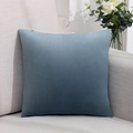 Haze-blauer Samt-Kissenbezug auf grauem Sofa mit eleganter Blumendekoration - Bezug + Kern / LSR-19-57 Holzkohleblau