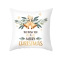 White Christmas pillow cover with golden bells and Merry Christmas letter print - White Base Gold Bells and Stars (TPR305-17)