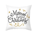 White Christmas pillowcase featuring black Merry Christmas text with gold stars - Gold Stars and Handwritten Wish (TPR305-22)