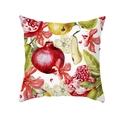 Quadratischer Kissenbezug mit lebendigen Aquarell-Granatapfel-Prints auf weißem Hintergrund - 45*45cm (Ohne Kissenfüllung) / Aquarell Granatapfel Stil (TPR357-4)