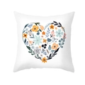 Peach skin pillowcase featuring a botanical heart print with orange and blue floral motifs - Plant Floral Heart (TPR317-9)