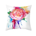 Square peach skin pillowcase with vibrant watercolor rose print and invisible zipper - Multicolor Watercolor Rose (TPR317-16)