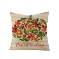 Autumn harvest pillowcase with pumpkin leaf pattern and Harvest Greetings print - Harvest Greetings Fallen Leaves Pumpkin (JYM107-21)