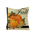 Fall decorative pillowcase featuring pumpkin harvest prints and artistic Fall typography - Fall Pumpkin and Red Leaves (JYM107-25)