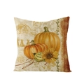 Harvest pumpkin and sunflower printed polyester pillow cover for autumn home decor - Country Farm Barn Pumpkin (JYM107-27)