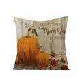 Autumn pumpkin pillow case with Grateful Thankful Blessed text on wood texture background - Grateful Thankful Blessed Pumpkin (JYM107-28)