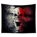 Halloween skull tapestry with red and white powder blast effect for bedroom wall decor - Cgt046-12