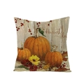 Harvest Love pumpkin and sunflower printed pillowcase on a rustic white wood background - Harvest love Orange Pumpkin (JYM107-31)