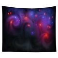 Halloween tapestry featuring spooky bats and glowing red eyes on purple smoky background - Cgt046-23