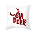 Weißer Weihnachts-Kissenbezug mit rot-schwarzem Oh Deer Rentier Karomuster - Geweih OH DEER (TPR303-3) / 45x45CM (Ohne Kern)