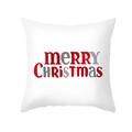 White Christmas pillowcase with red Merry Christmas typography for home sofa decor - Red Gray Print Merry Christmas (TPR303-5) / 45x45CM (No Core)