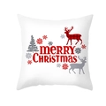 Christmas reindeer pillow cover with Merry Christmas text and red plaid deer pattern - Red Black Plaid Reindeer Snowflake (TPR303-6) / 45x45CM (No Core)