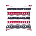 Nordic Christmas pillow cover with red and blue stripes featuring festive holiday motifs - Tri-color Stripes Nordic Style (TPR303-10) / 45x45CM (No Core)