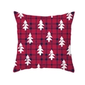 Christmas buffalo plaid pillowcase with white pine tree print for festive home decor - Red Black Plaid With White Cedar (TPR303-11) / 45x45CM (No Core)