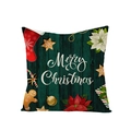 Federa natalizia con venature in legno verde e scritta Merry Christmas decorativa - 45*45cm (Inserto non incluso) / Foresta Verde Scuro (JYM109-20)