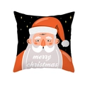 Square Christmas pillowcase featuring a cartoon Santa Claus and Merry Christmas text - Cartoon Santa Black Base (TPR303-26) / 45x45CM (No Core)