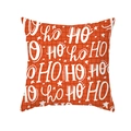 Christmas pillow cover with orange plaid pattern and white HO HO HO holiday print - Orange Red Plaid HO HO HO (TPR303-28) / 45x45CM (No Core)