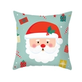 Christmas Santa Claus pattern pillowcase on light turquoise background for sofa decoration - Light Teal Base Santa (TPR303-29) / 45x45CM (No Core)