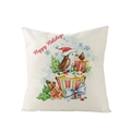 Nordischer Weihnachts-Kissenbezug mit Vogel- und Cupcake-Print und Happy Holidays Text - Schneemann Cupcake Muster (JYM110-1)