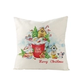 Nordischer Weihnachts-Kissenbezug mit Aquarell-Weihnachtsmann und Tassen-Motiv in Beige - Weihnachtstasse Lebkuchen Muster (JYM110-2)