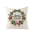 Creamy polyester Christmas pillowcase with Merry Christmas wreath and berry pattern - Merry Christmas Festive Wreath Pattern (JYM110-8)