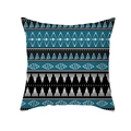 Nordischer Kissenbezug mit abstrakten geometrischen blau-schwarzen Stammesmustern - 45x45 Quadrat (Ohne Füllung) / Cyanfarbenes Oktogon-Sternstreifen (TPR340-5)