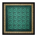 Leopard print leopard silk square scarf with emerald green floral center and gold trim - Emerald Green Black Border Leopard (Style 1)