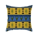 Ethno-Kissenhülle mit gelb-blauen Rautenmustern und geometrischem Druck aus Pfirsichhaut - 45x45 Quadrat (Ohne Füllung) / Gelb Blau Geometrisch Stammesstil (TPR340-10)