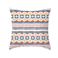 Abstrakter nordischer Kissenbezug mit geometrischem Stammesmuster in Orange und Blau - 45x45 Quadrat (Ohne Füllung) / Orange Blau Diamantenfolge (TPR340-14)