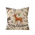 Nordic Christmas pillowcase featuring a brown reindeer print and Merry Christmas text - Brown Reindeer and Antler Hanging Ornament Ball Pattern (JYM110-33)
