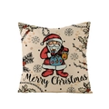 Nordic Christmas pillow cover with vintage Santa Claus print and Merry Christmas text - Vintage Hand-painted Santa Claus with Lantern Pattern (JYM110-34)