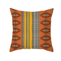 Nordischer Kissenbezug mit ethnischen orangefarbenen Mustern und vertikalen Streifen - 45x45 Quadrat (Ohne Füllung) / Orange Rote Augen Geometrisch (TPR340-16)