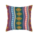 Quadratischer Kissenbezug im Boho-Stil mit geometrischem Rautenmuster und bunten Streifen - 45x45 Quadrat (Ohne Füllung) / Bunter Diamantstreifen (TPR340-17)