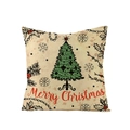 Nordic Christmas pillowcase featuring green tree and Merry Christmas print - Green Christmas Tree and Red Handwritten Blessings (JYM110-36)